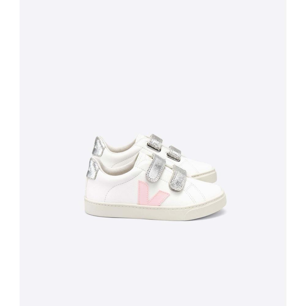 Kids\' Veja ESPLAR CHROMEFREE Shoes White/Pink | SG 731PJJ